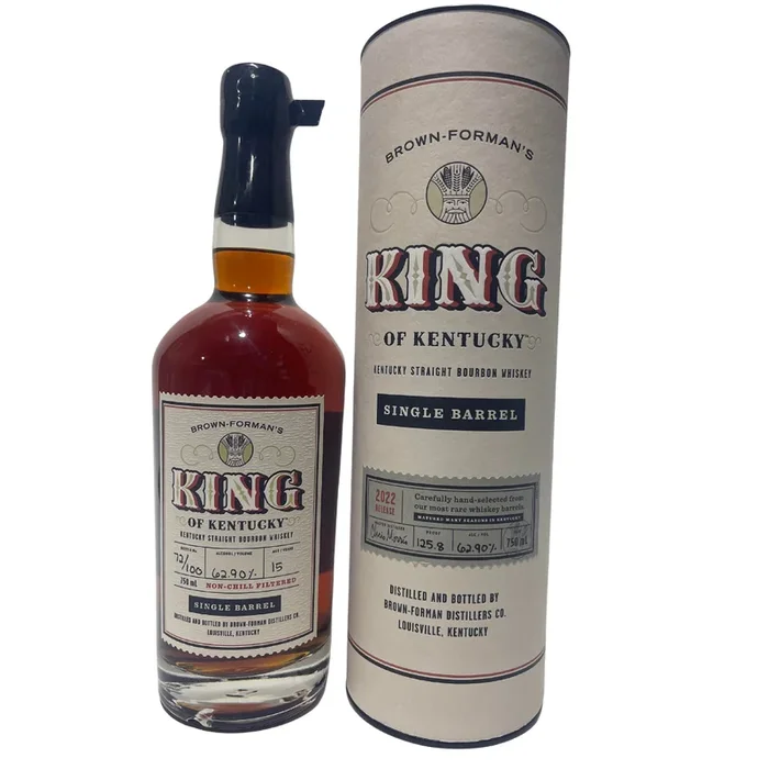 2022 Brown Formans King of Kentucky Single Barrel No. 29 Bottle No. 72 of 100 15 Year Old Kentucky Straight Bourbon Whiskey 750ml
