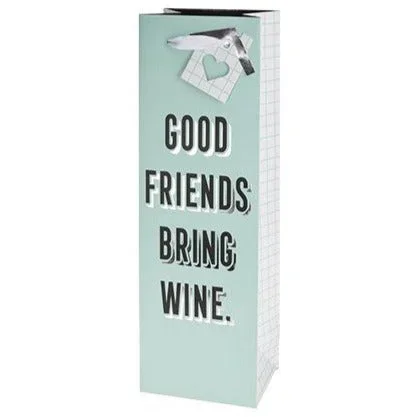 “Good Friends Bring Wine” Wine Gift Bag