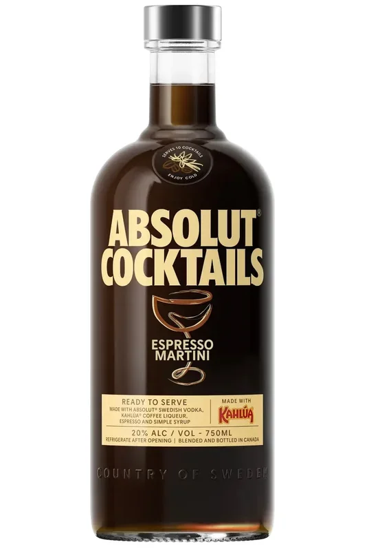 Absolut Cocktails Espresso Martini “Ready to Serve” RTD 750 ml