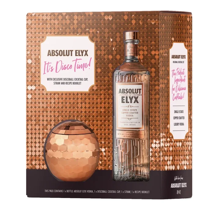Absolut Elyx Handcrafted Vodka with Disco Ball Cup