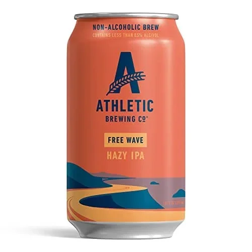 Athletic Brewing Company Craft Non-Alcoholic Beer – 24 Pack x 12 Fl Oz Cans – Free Wave Hazy IPA – Low-Calorie, Award Winning – Loaded with Amarillo, Citra, and Mosaic Hops