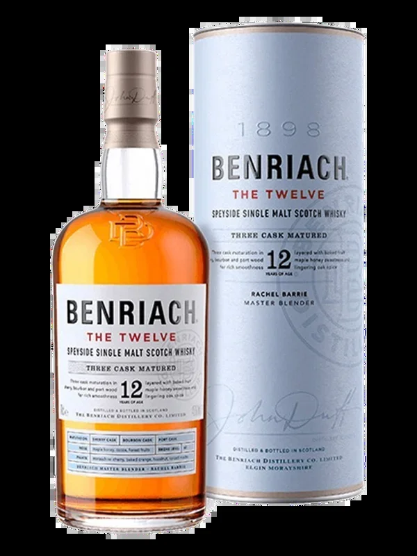 BENRIACH SCOTCH SINGLE MALT THREE CASK MATURED SPEYSIDE 12YR 750ML