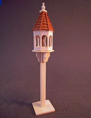 Bird Feeder with Copper Top, Aged White LIMITED STOCK