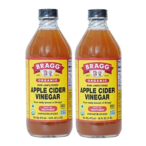 Bragg Organic Apple Cider Vinegar With the Mother– USDA Certified Organic – Raw, Unfiltered All Natural Ingredients, 16 ounce, 2 Pack
