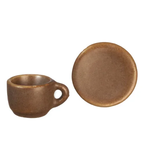 Brown Cup and Saucer