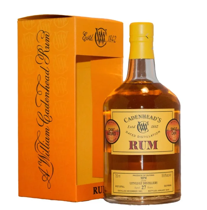 CADENHEADS RUM UITVLUGT DISTILLERY GUYANA 27YR 750ML