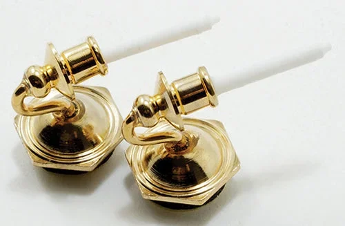 Candle Sconces, Pair, Brass, Non-Working.