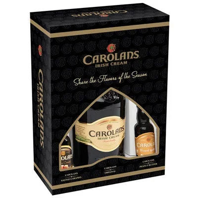 Carolans Cream Liqueur Combo 3 Each Irish Cream 34 & Salted Caramel 34 W/ 50Ml Peanut Butter 34 750ML