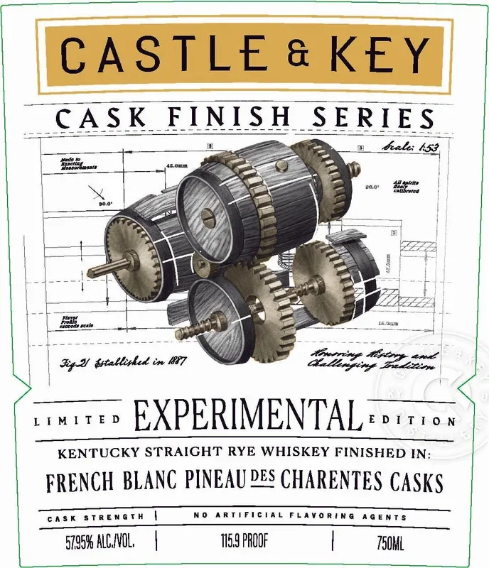 Castle & Key Cask Finish Series French Blanc Pineau des Charentes Cask Rye Experimental Edition