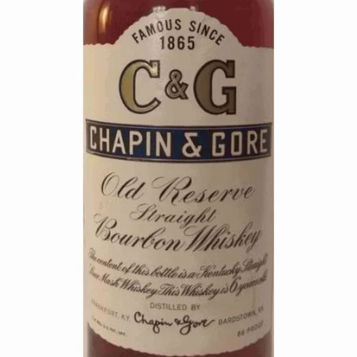 Chapin & Gore 1972 Old Reserve Straight Bourbon