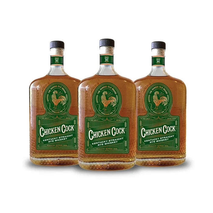 Chicken Cock Kentucky Straight Rye Whiskey (3) Bottle Bundle