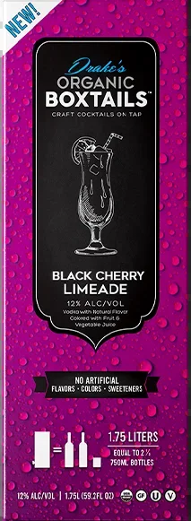 Cocktail Drake’s Organic Boxtails Black Cherry Limeade