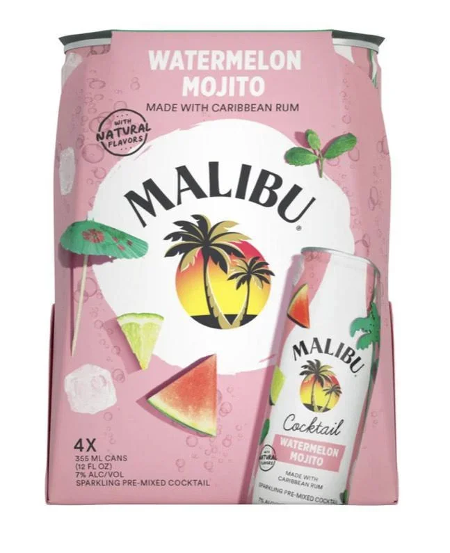Cocktail Malibu 4pk Watermelon Mojito