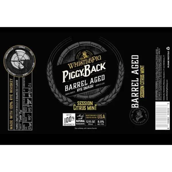 Cocktail WhistlePig Piggy Back 4pk Session Citrus Mint