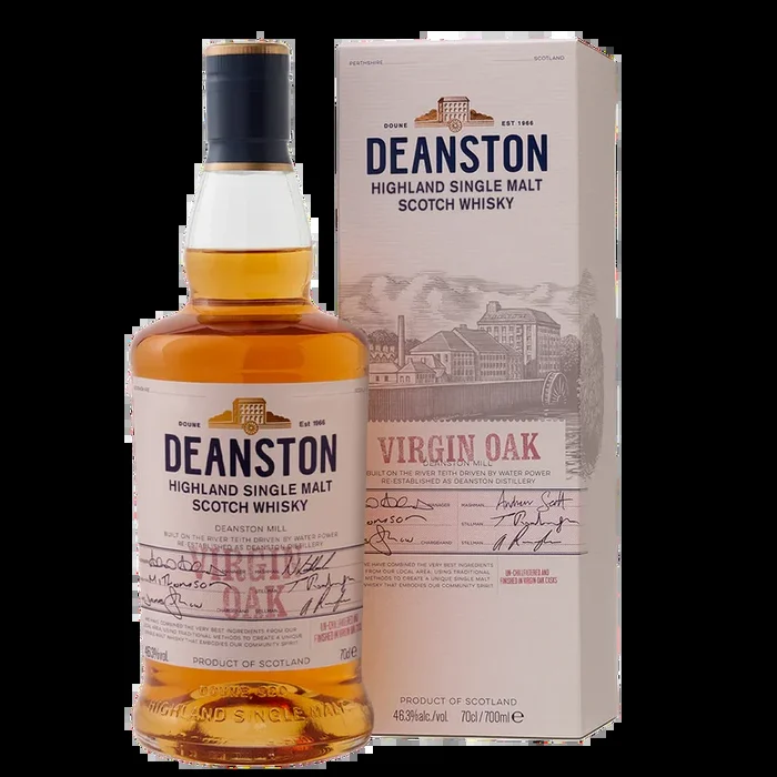 DEANSTON SCOTCH SINGLE MALT UN CHILL FILTERED VIRGIN OAK CASK HIGHLAND 92.6PF 750ML