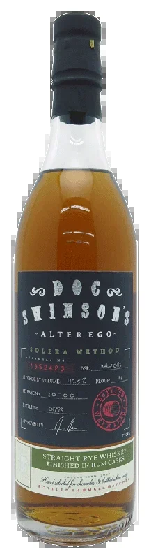 Doc Swinson Alter Ego Solera Method Straight Rye Whiskey 750ml