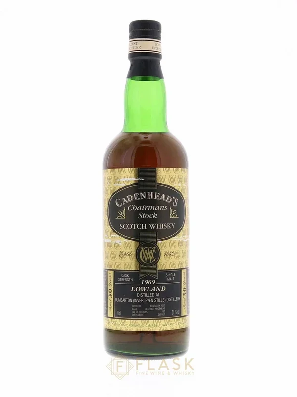 Dumbarton-Inverleven 1969 32 Year Old Sherry Hogshead Cadenheads Chairmans Stock Lowland Single Malt 51.2%