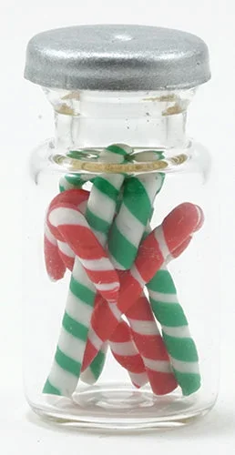 Filled Candy Cane Jar