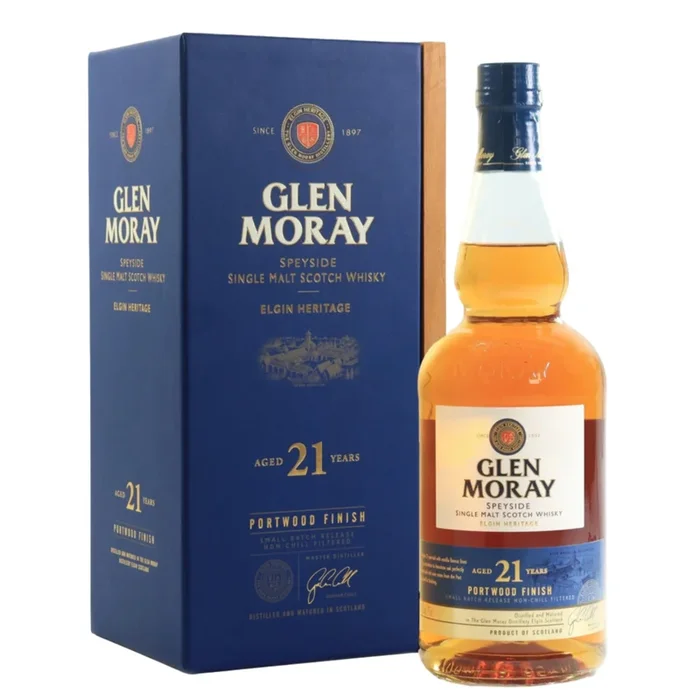 Glen Moray 21 Year Old Speyside Single Malt Scotch Whiskey – Port Wood Finish