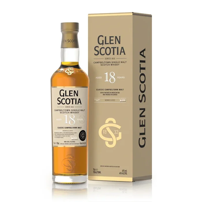 Glen Scotia Campbeltown Single Malt Scotch Whiskey – 18 Year Old Classic Malt | Aromatic & Spicy
