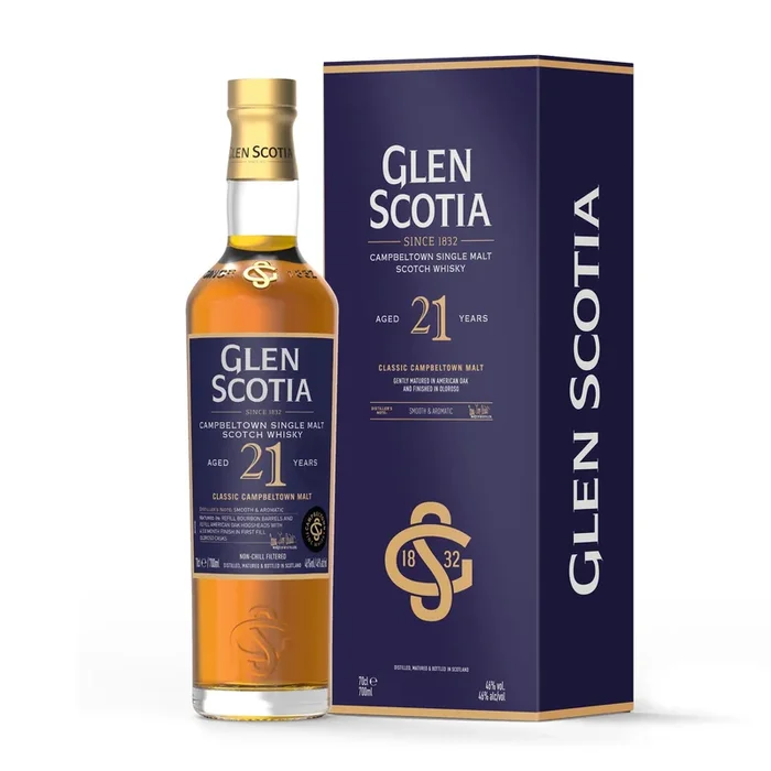 Glen Scotia Campbeltown Single Malt Scotch Whiskey – 21 Year Old Classic Malt | Smooth & Aromatic