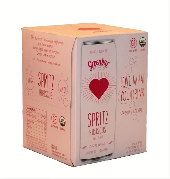 GREENBAR SPRITZ HIBISCUS SPARKLING COCKTAIL 4X12OZ CANS