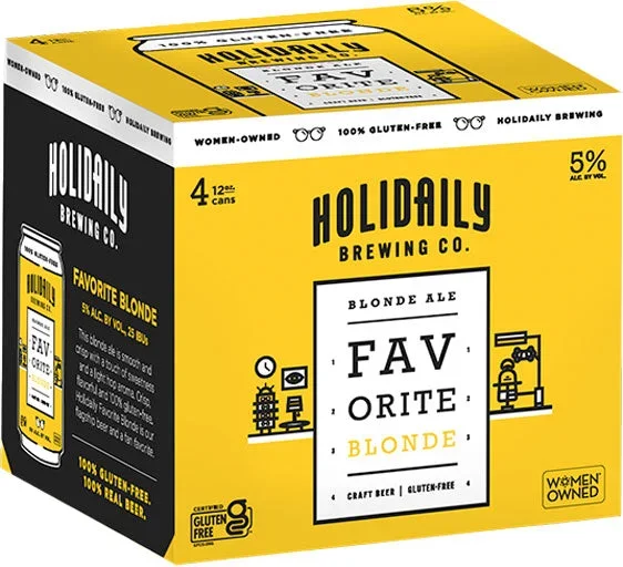 Holidaily Favorite Blonde Ale Gluten Free 4pk Cans