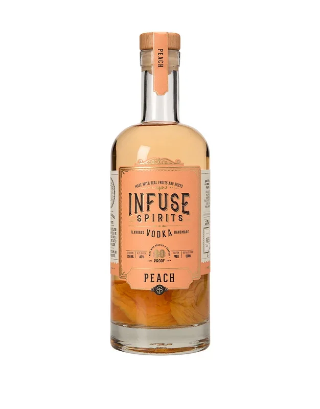 INFUSE SPIRITS VODKA PEACH REAL FRUIT GLUTEN FREE 750ML