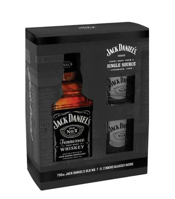 JACK DANIELS WHISKEY TENNESSEE GFT PK W/GLASE 750ML