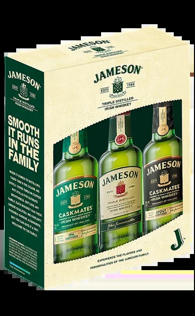 JAMESON WHISKEY ASSORTED ( TRIPLE, IPA, STOUT ) IRISH 3X375ML