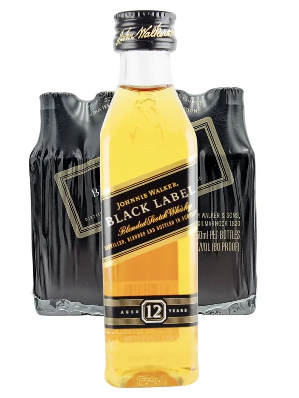 Johnnie Walker Black Label Blended Scotch Whisky 12 x 50 ml