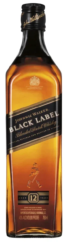 Johnnie Walker Black Label Blended Scotch Whisky 1L