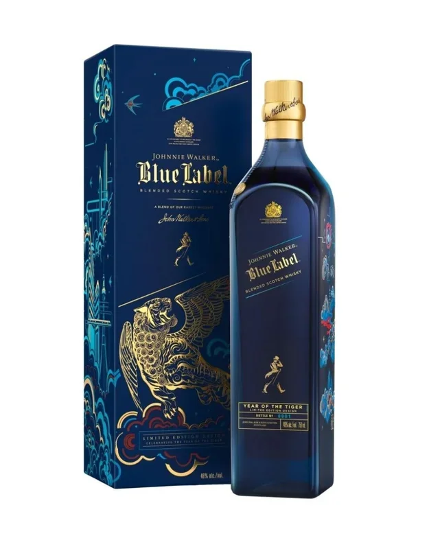 JOHNNIE WALKER BLUE LABEL SCOTCH BLENDED YEAR OF TIGER LIMITED EDITION 750ML