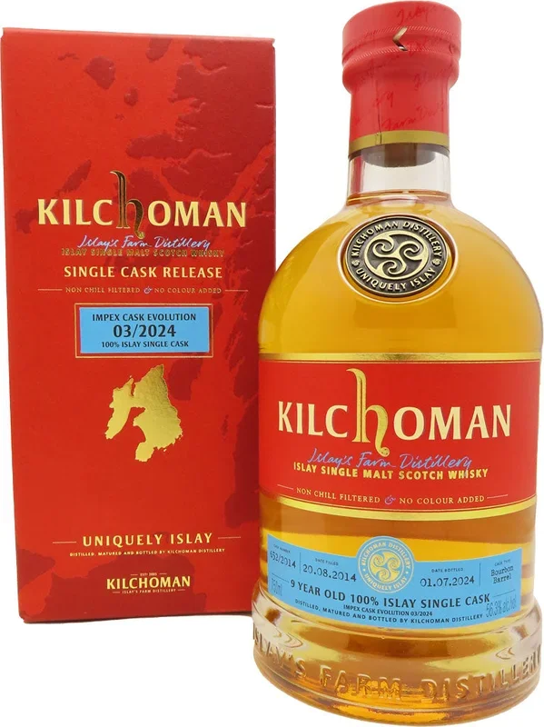 Kilchoman ImpEx Cask Evolution 9 Year Old Bourbon Barrel Cask Finish Single Malt Whiskey 750ml