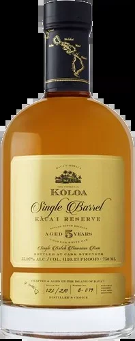 Koloa Kaua’i Reserve Single Barrel 5 year aged Barrel Strength Hawaiian Rum