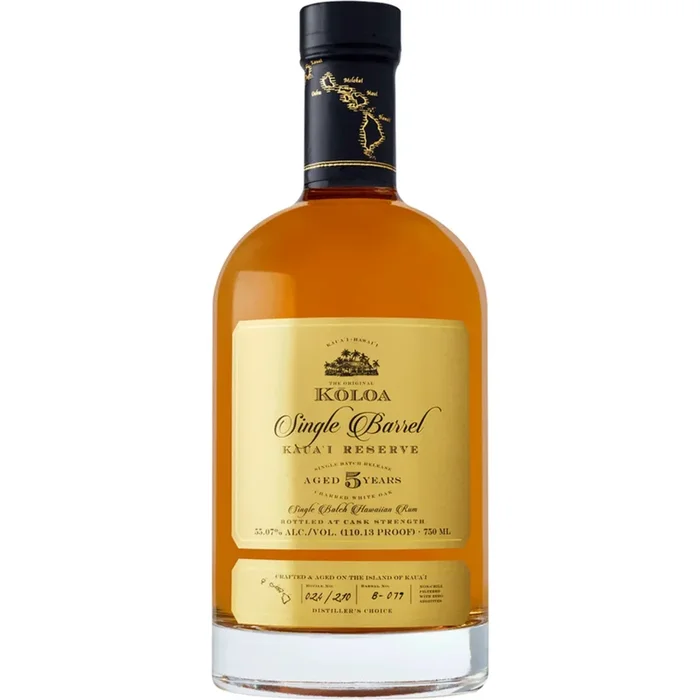 Kōloa Single-Barrel Kaua’i Reserve Aged 5 Years – Single Batch Hawaiian Rum (Cask Strength)