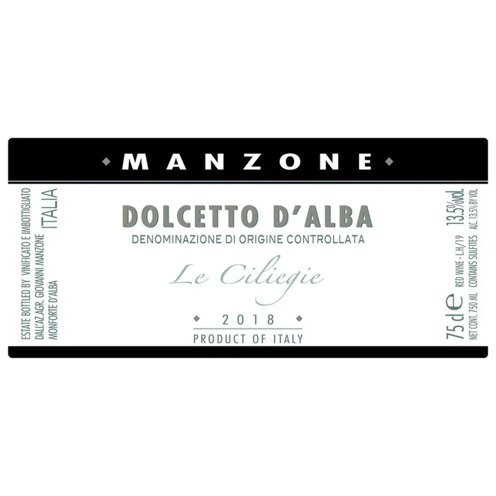 Manzone Le Ciliegie Dolcetto d’Alba 2018