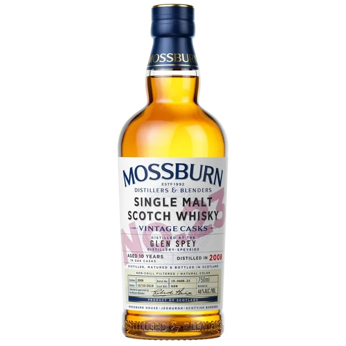 Mossburn Single Malt Scotch Glen Spey Distillery Vintage Casks No. 23 10 Year Whiskey
