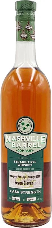 Nashville Barrel Co. Cask Strength Straight Rye Whiskey 750ml