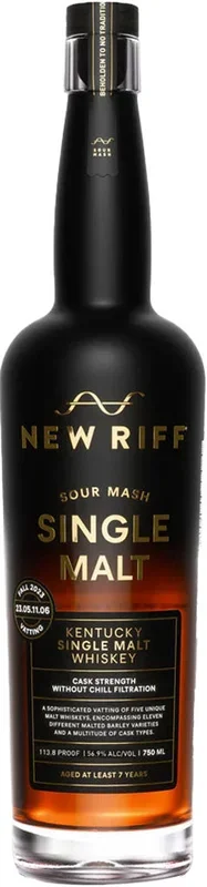 New Riff Single Malt Sour Mash Kentucky Single Malt Whiskey 750ml