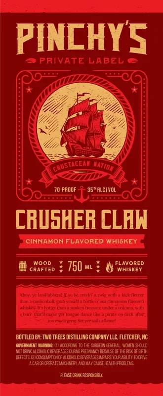 Pinchy’s Private Label Crusher Claw Cinnamon Flavored Whiskey