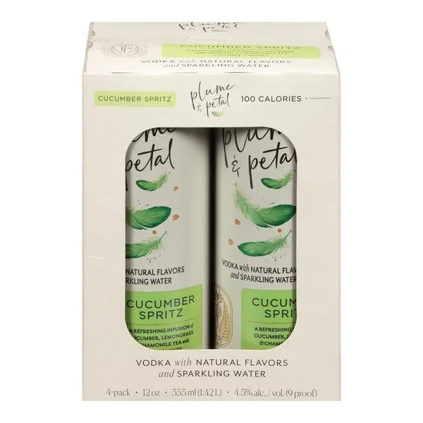 PLUME AND PETAL VODKA CUCUMBER SPRITZ 4X12OZ CANS