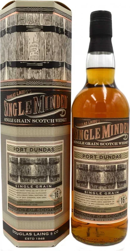 Port Dundas 16 Year Old, Douglas Laing’s Single Minded (Proof 86) Scotch Whisky | 700ML