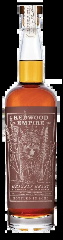 REDWOOD EMPIRE BOURBON STRAIGHT GRIZZLY BEAST BOTTLED IN BOND CALIFORNIA 750ML