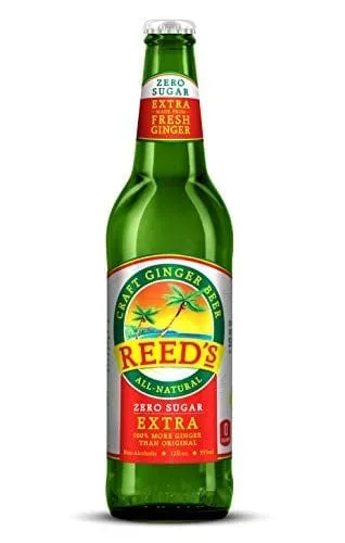 Reed’s, Zero Sugar Extra Ginger Beer, Great Tasting All Natural Certified Ketogenic Soda Drink (12OZ Bottle)