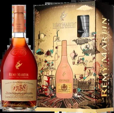 REMY MARTIN COGNAC 1738 ACCORD ROYAL FINE CHAMPAGNE FRANCE GFT PK W/SHAKER 750ML