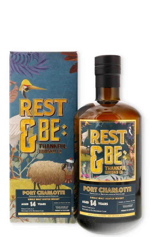 Rest and Be Thankful Port Charlotte 14 year Single Malt Scotch 120 proof 700ml