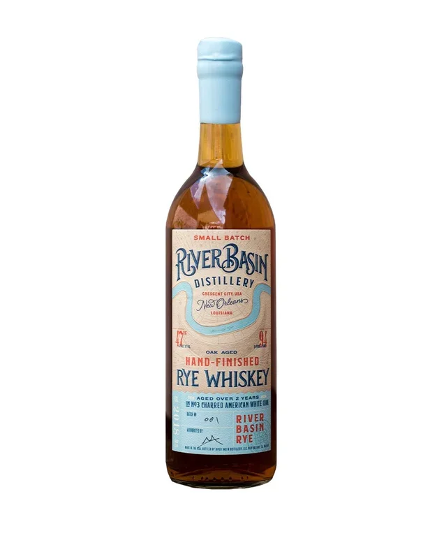 RIVER BASIN WHISKEY RYE OAK AGED HAND FINISH LOUISIANA 750ML
