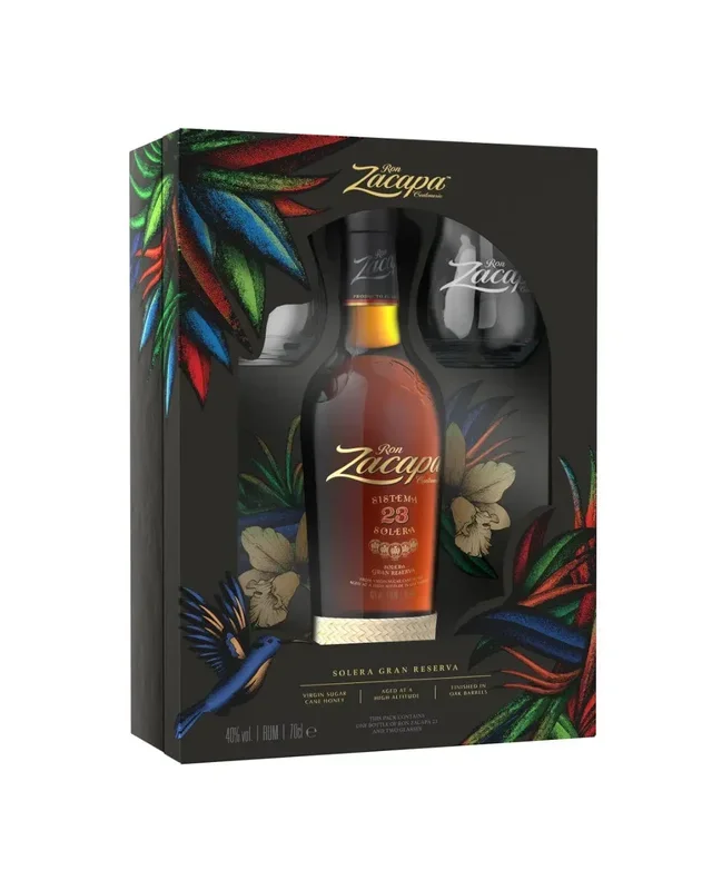 Ron Zacapa Centenario Sistema Solera 23 with 2 Glasses Gift Pack, 70 cl