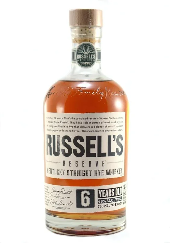 RUSSELL’S RESERVE BOURBON 6YR RYE 90P 750ML